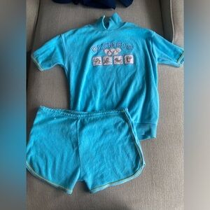 Terry cloth tshirt -short set